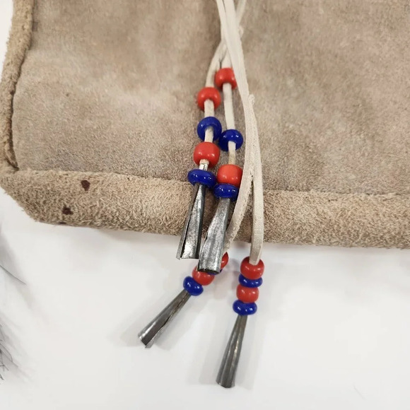 Handmade Leather Beaded  Purse Handbag - Picture 2 of 13